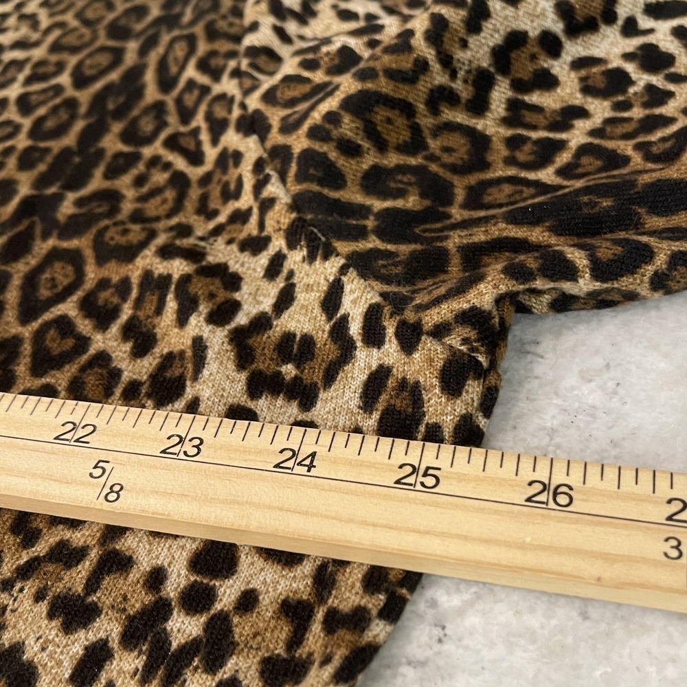 Calessa Tunic Womens 2X Brown Leopard Print Asymmetrical Top Sweater Bohemian - Picture 7 of 9